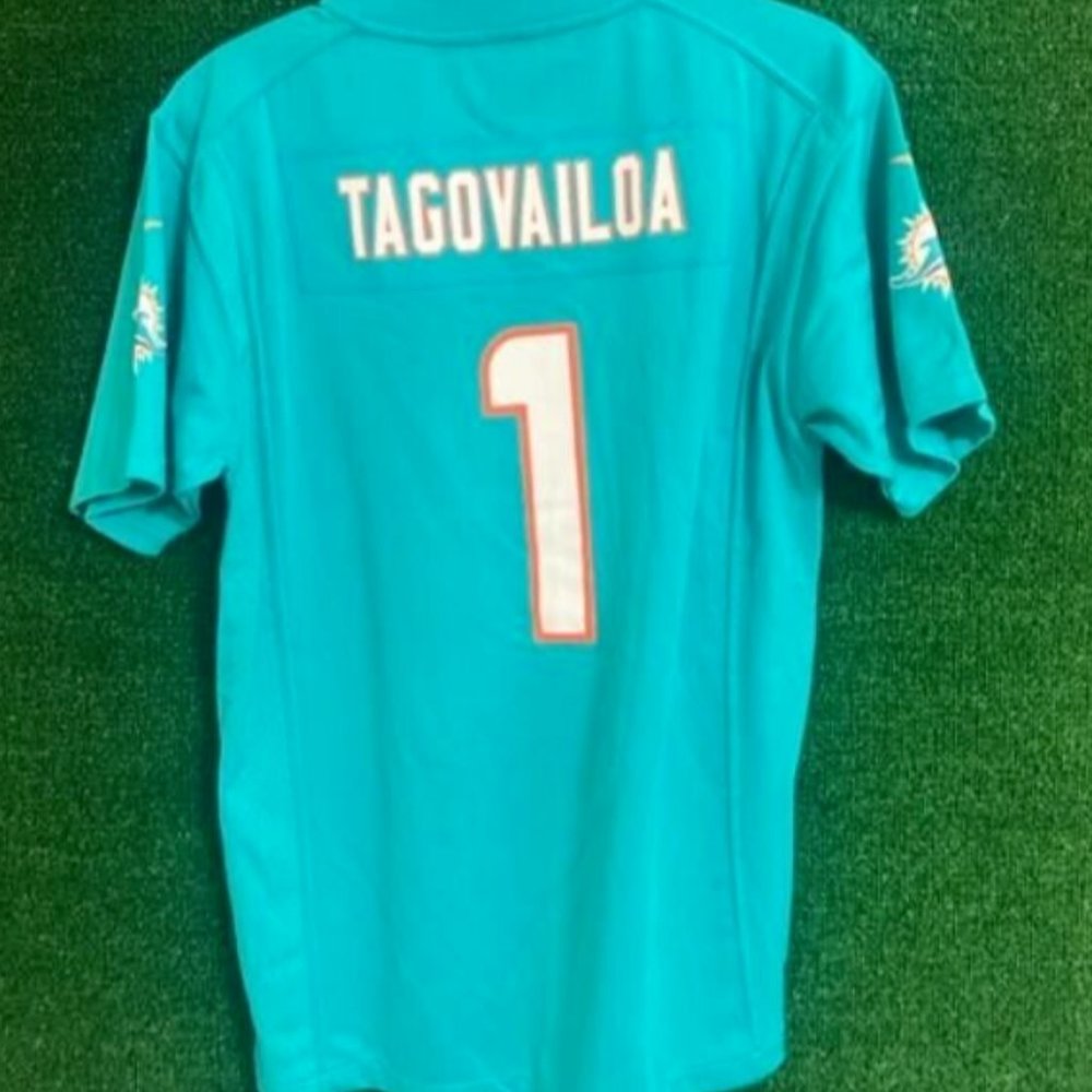 YOUTH Tua Tagovailoa #1 Miami Dolphins Game On-Field Team Jersey Multiple Sz